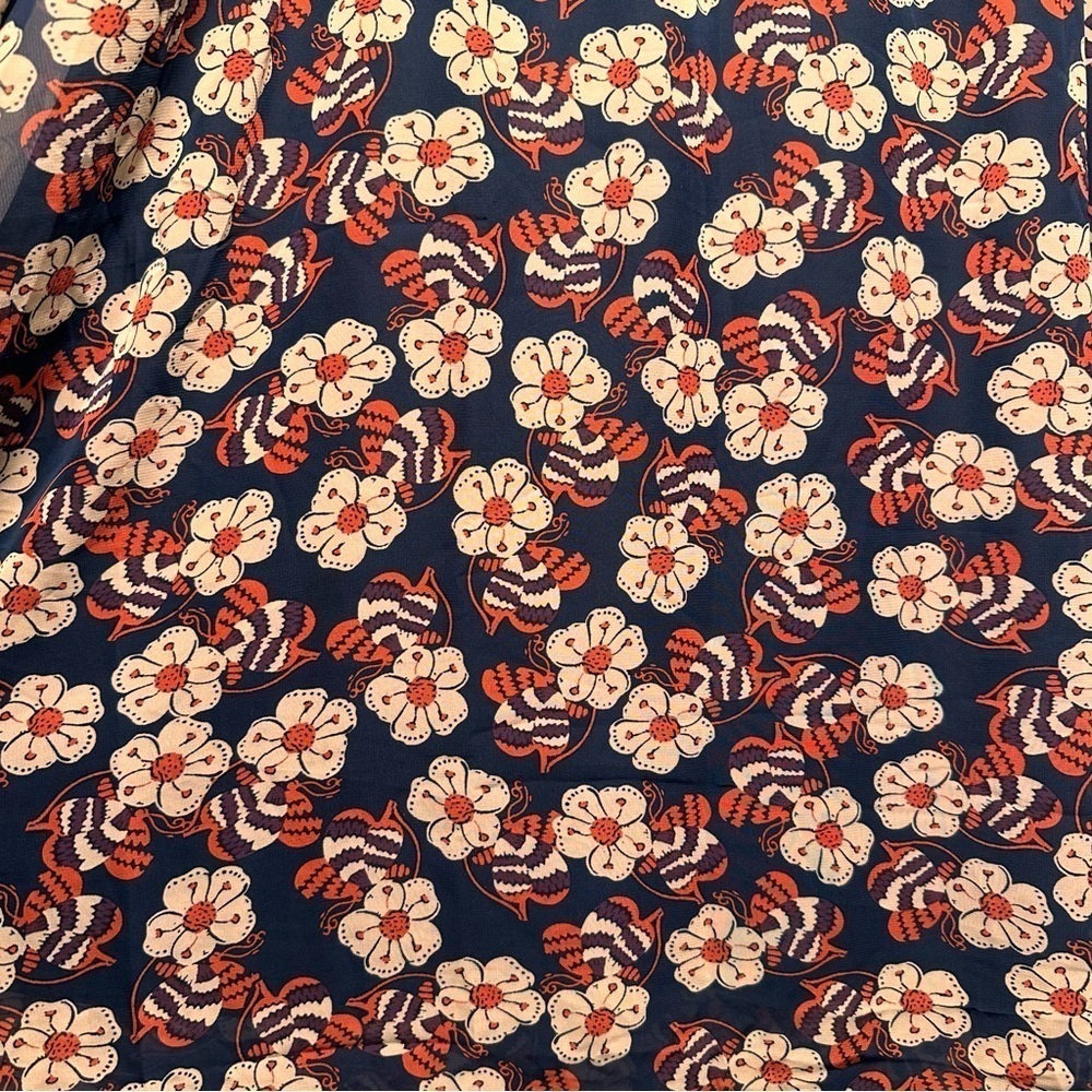 LuLaRoe Lola Lined Chiffon Midi Skirt Elastic Band Floral Pattern Large 12-14 - Picture 9 of 15